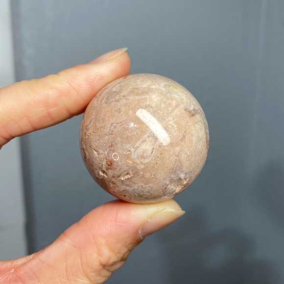 FLOWER AGATE QUARTZ DRUZY CRYSTAL SPHERE - Picture 3 of 4